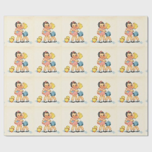 Vintages Küssen Geschenkpapier (Flach)