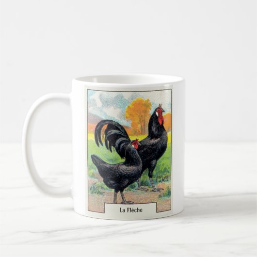 Vintages La Fleche Huhn Kaffeetasse (Links)