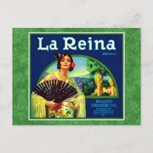 Vintages La Reina Orange Label Postkarte