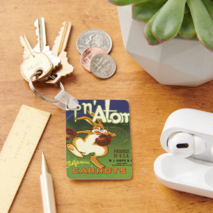 Vintages Label Art Boxing Rabbit, Up in Atom Carro Schlüsselanhänger