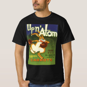 Vintages Label Art Boxing Rabbit, Up in Atom Carro T-Shirt