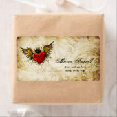 Vintages Label für die Verschiffung des Herzens in (Insitu)