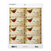 Vintages Label für die Verschiffung des Herzens in (Vorne)