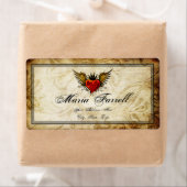 Vintages Label für die Verschiffung des Herzens in (Insitu)