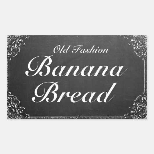 Vintages Label für Verzierte Rahmenkhalkboard Rechteckiger Aufkleber (Vorderseite)