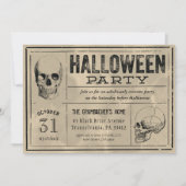Vintages Label Halloween-Party Einladung Skulpture (Vorderseite)