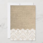 Vintages Lace & Burlap Probe Dinner Einladung (Rückseite)