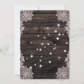 Vintages Lace Diamond Wedding Dress Brautparty Einladung (Rückseite)