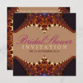 Vintages Lace Gold Satin Brautparty Einladung (Vorne/Hinten)