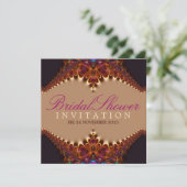 Vintages Lace Gold Satin Brautparty Einladung (Stehend Vorderseite)