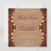 Vintages Lace Gold Satin Brautparty Einladung (Rückseite)