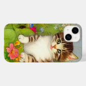 Vintages Lächeln Katze Illustration Case-Mate iPhone Hülle (Rückseite (Horizontal))