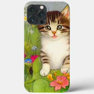 Vintages Lächeln Katze Illustration Case-Mate iPhone Hülle