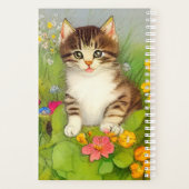 Vintages Lächeln Katze Illustration Planer (Rückseite)