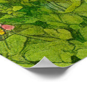 Vintages Lächeln Katze Illustration Poster (Ecke)