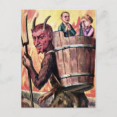 Vintages Lächeln Krampus Postkarte (Vorderseite)