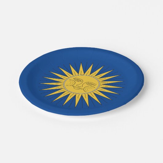 Vintages Lächeln Pappteller (Schrägansicht)