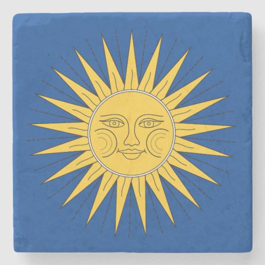 Vintages Lächeln Steinuntersetzer (Vorderseite)