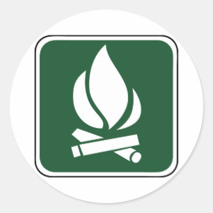 Vintages Lagerfeuer-Zeichen Runder Aufkleber