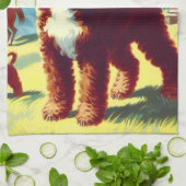 Vintages Lagotto Romagnolo Dog Gemälde Geschirrtuch (Gefaltet)