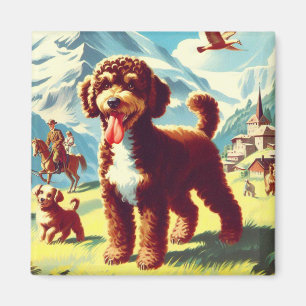 Vintages Lagotto Romagnolo Dog Gemälde Magnet