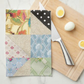 Vintages Land-Art-Abends-Stern-Steppdecken-Muster Geschirrtuch (Viertel Falte)