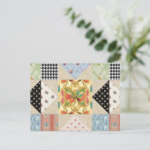 Vintages Land-Art-Abends-Stern-Steppdecken-Muster Postkarte (Stehend Vorderseite)