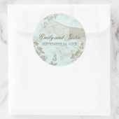 Vintages Land Barn Aqua Runder Aufkleber (Tasche)