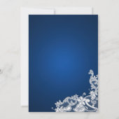 Vintages Land Blumendesign Blau Einladung (Rückseite)