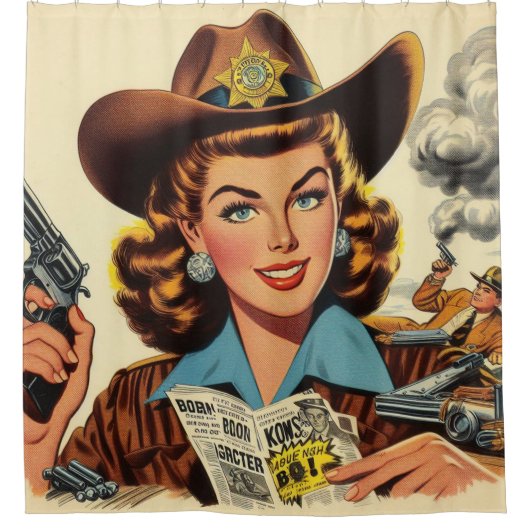 Vintages Land Duschvorhang (Vorderseite)