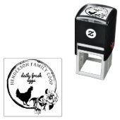 Vintages Land handgezeichnet Hühnereier-Karton Permastempel (Beispiel)