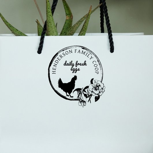 Vintages Land handgezeichnet Hühnereier-Karton Permastempel