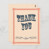 Vintages Land Hochzeit Dankeschön Karte (Vorne/Hinten)