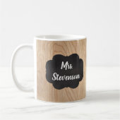 Vintages Land Holz männliche/weibliche Lehrerin ma Kaffeetasse (Links)