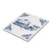 Vintages Land Loading Hay Delft Blau & Weiß Fliese (Seite)