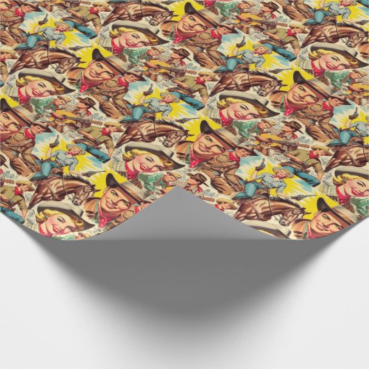 Vintages Land - Nahtlose Illustration Geschenkpapier (Ecke)