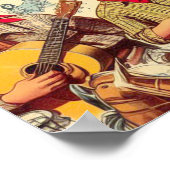 Vintages Land - Nahtlose Illustration Poster (Ecke)