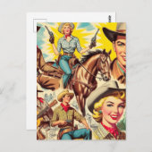 Vintages Land - Nahtlose Illustration Postkarte (Vorne/Hinten)