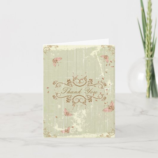 Vintages Land rustic Creme Hochzeit danke (Vorderseite)