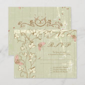 Vintages Land rustic Creme Hochzeit RSVP Antwort (Vorne/Hinten)