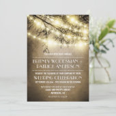 Vintages Land Rustikale Bäume Hochzeit Einladungen (Stehend Vorderseite)