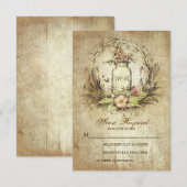 Vintages Land rustikale Mason jar Hochzeit RSVP Karte (Vorne/Hinten)
