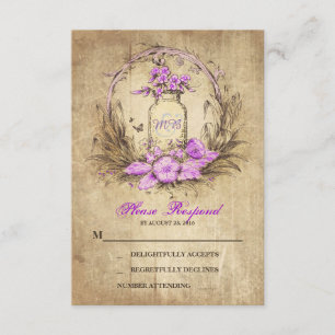 Vintages Land rustikale Mason jar Hochzeit RSVP Karte