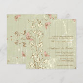 Vintages Land rustikale Sahne Hochzeit Einladung (Vorne/Hinten)