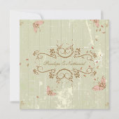 Vintages Land rustikale Sahne Hochzeit Einladung (Rückseite)