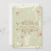 Vintages Land rustikale Sahne Hochzeit Einladung (Rückseite)