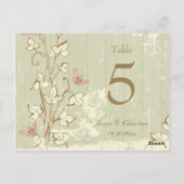 Vintages Land rustikale Sahne Hochzeit Tischnummer (Rückseite)