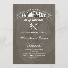 Vintages Land rustikales hölzernes GRILLEN Einladung