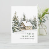 Vintages Land Weihnachtsbaum Unternehmen Feiertagskarte (Stehend Vorderseite)