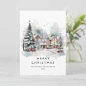 Vintages Land Weihnachtsbaum Unternehmen Feiertagskarte (Stehend Vorderseite)